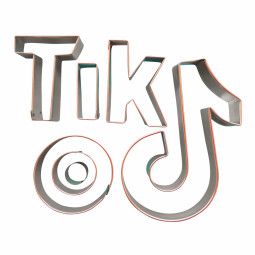 Metal fondant cutter set details shaped like the TikTok logo for make cake topper